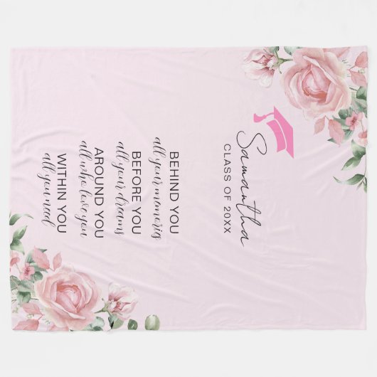 Roze Afstuderen deken (Voorkant (Horizontaal))