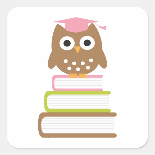 Roze Afstuderen Envelope Seals Vierkante Sticker (Voorkant)