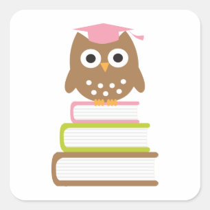 Roze Afstuderen Envelope Seals Vierkante Sticker