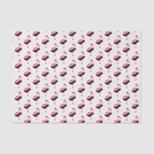 Roze Afstuderen Flamingo Tissuepapier (Voorkant)