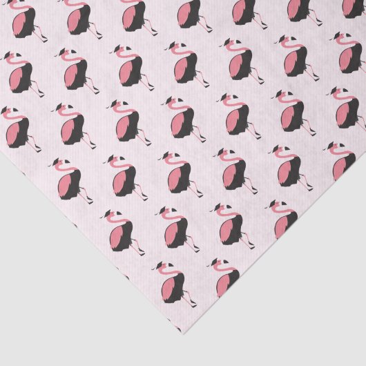 Roze Afstuderen Flamingo Tissuepapier (Detail)