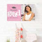 Roze afstuderen foto grijs pet eenvoudig vet moder spandoek (Insitu)