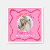 Roze Afstuderen Foto servet Klasse van (Voorkant)