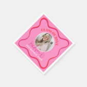 Roze Afstuderen Foto servet Klasse van (Hoek)