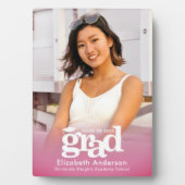 Roze Afstuderen Foto vet Typografie Minimalist Fotoplaat (voorkant)