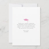 Roze afstuderen foto vet typografie modern chic bedankkaart (Achterkant)