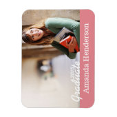 Roze Afstuderen Fotoaankondiging Magnet Magneet (Verticaal)