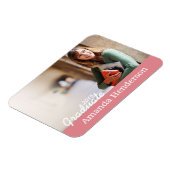 Roze Afstuderen Fotoaankondiging Magnet Magneet (Linkerzijde)