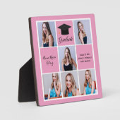 Roze Afstuderen Fotocollage Schattige Afstuderen Fotoplaat (Voorkant)