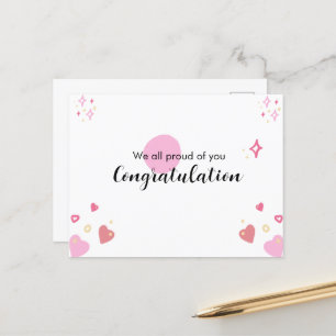 Roze Afstuderen Gefeliciteerd Kaart