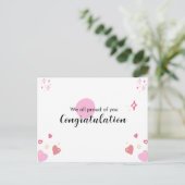 Roze Afstuderen Gefeliciteerd Kaart (Staand voorkant)