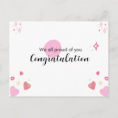 Roze Afstuderen Gefeliciteerd Kaart (Voorkant)