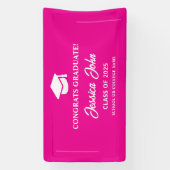 Roze afstuderen Gefeliciteerd met je afstuderen Spandoek (Verticaal)
