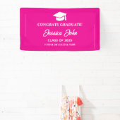 Roze afstuderen Gefeliciteerd met je afstuderen Spandoek (Insitu)