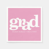 Roze afstuderen gewaagde typografie moderne gewoon servet (Voorkant)