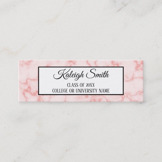 Roze Afstuderen Invoegen Naam Kaart Contactkaartje (Voorkant)