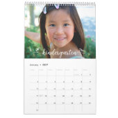 Roze Afstuderen K–12 Script Photo Collage 15 maand Kalender (Jan 2027)