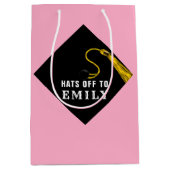 Roze Afstuderen Medium Cadeauzakje (Voorkant)