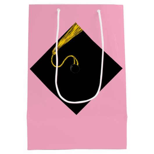 Roze Afstuderen Medium Cadeauzakje (Achterkant)