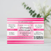 Roze Afstuderen- of partijtoelatingstabel Kaart (Staand voorkant)