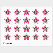 Roze Afstuderen of zestien foto-Stickers Ster Sticker (Vel)