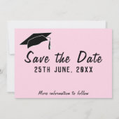 Roze Afstuderen Opslaan Datum foto Aankondiging (Achterkant)