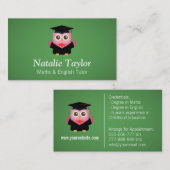 Roze Afstuderen Owl, persoonlijke aannemer of lera Visitekaartje (Voorkant / Achterkant)