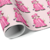 Roze Afstuderen Pet Gown Diploma Afstuderen Cadeaupapier (Rol Hoek)