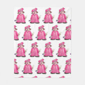 Roze Afstuderen Pet Gown Diploma Afstuderen Fleece Deken (Voorkant)