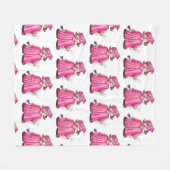 Roze Afstuderen Pet Gown Diploma Afstuderen Fleece Deken (Voorkant (Horizontaal))