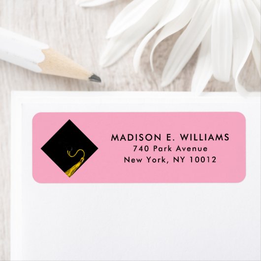 Roze Afstuderen Return Address Labels (Insitu)