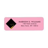 Roze Afstuderen Return Address Labels (Voorkant)