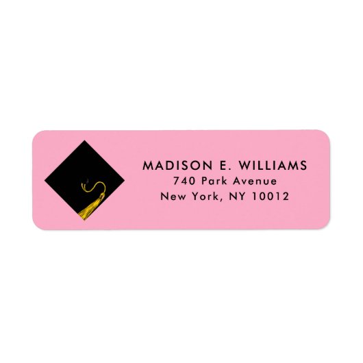 Roze Afstuderen Return Address Labels (Voorkant)