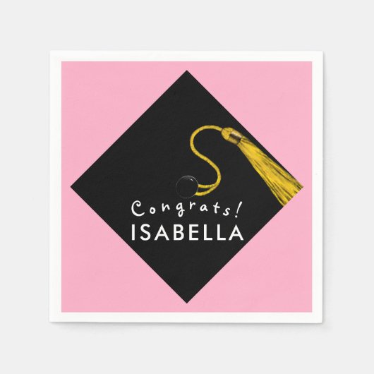 Roze Afstuderen Servet (Voorkant)