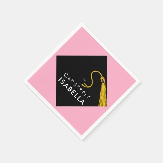 Roze Afstuderen Servet (Hoek)