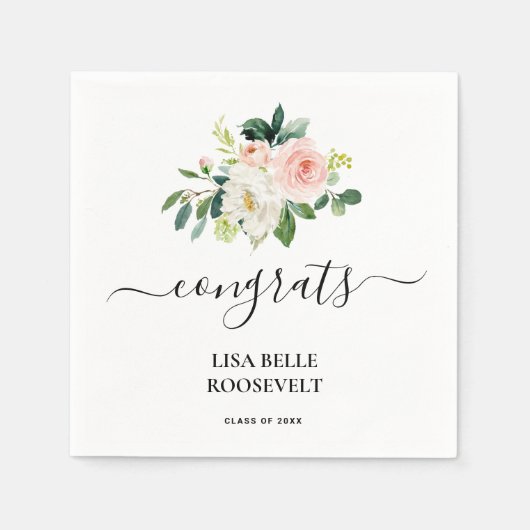 Roze Afstuderen van Blush Girl Servet (Voorkant)