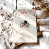 Roze Afstuderen van Floral Kaart