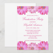 Roze Afstuderen van Floral Kaart (Voorkant / Achterkant)