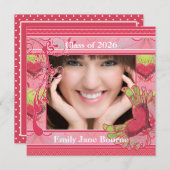 Roze Afstuderen van het hart van de Afbeelding van Aankondiging (Voorkant / Achterkant)