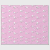 Roze Afstuderen voor haar middelbare school Cadeaupapier (Vlak)