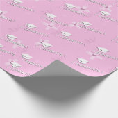 Roze Afstuderen voor haar middelbare school Cadeaupapier (Hoek)