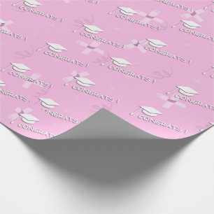 Roze Afstuderen voor haar middelbare school Cadeaupapier