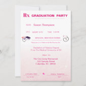 Roze Afstuderen voor medisch recept Kaart (Voorkant)