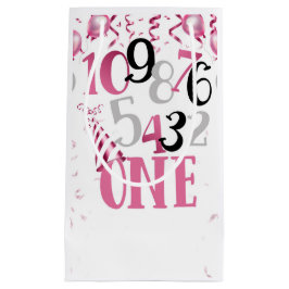 Roze aftellen naar één cadeautas