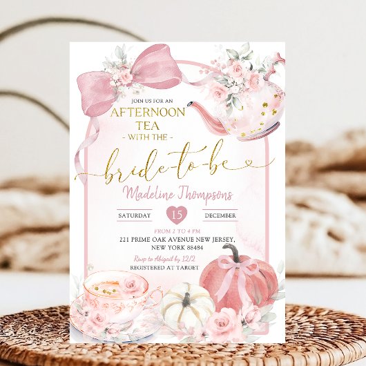 Roze Afternoon Tea Party Bruidsfeest Kaart