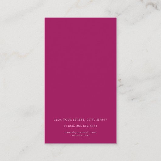 Roze agaat effect dank u voor uw aankoop informatiekaartje (Achterkant)