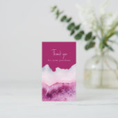 Roze agaat effect dank u voor uw aankoop informatiekaartje (Staand voorkant)