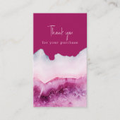 Roze agaat effect dank u voor uw aankoop informatiekaartje (Voorkant)