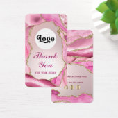 Roze agaat faux folie bijsluiter visitekaartje (Bureau)
