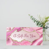 Roze Agaat Faux Folie Cadeaubon (Staand voorkant)